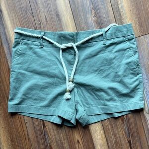 British Khaki Green Shorts with Rope Belt Detail Sz 12